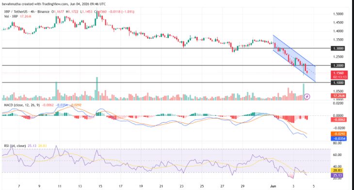 XRP Price Decline to $1.20