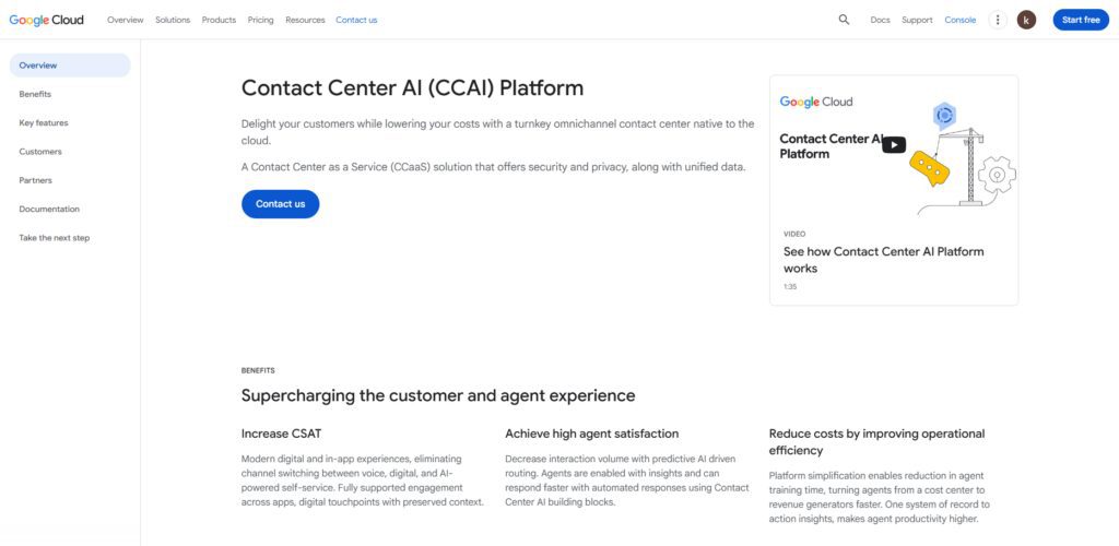 Google Contact Center AI