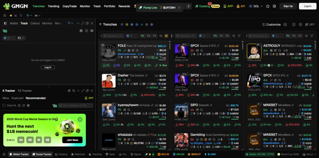 10 Best Meme Coin Scanners for Early Liquidity Pools 6 GMGN.ai