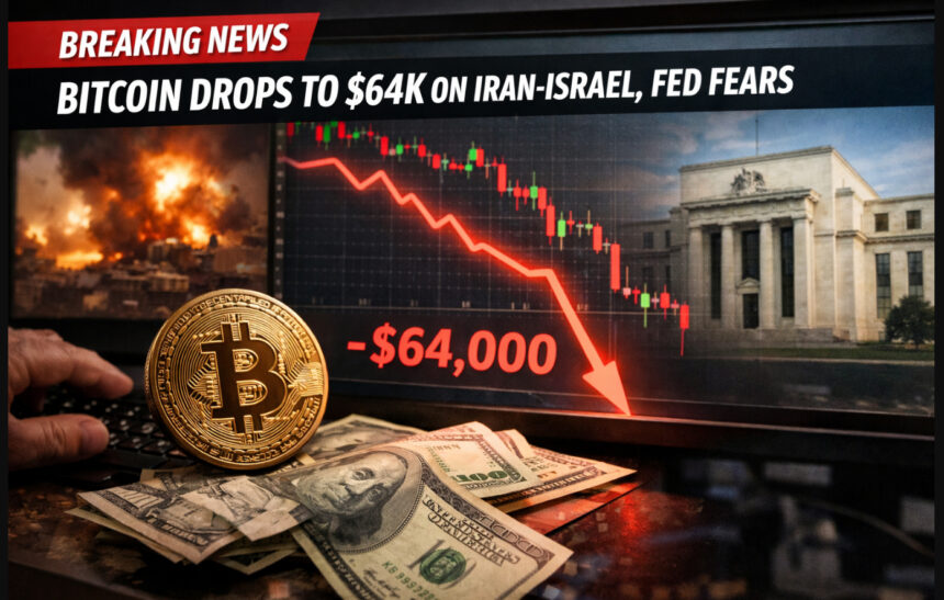 Breaking: Bitcoin Drops to $64K on Iran-Israel, Fed Fears