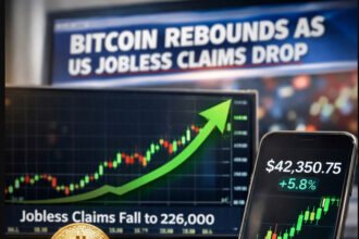 Bitcoin Rebounds as US Jobless Claims Drop to 226K