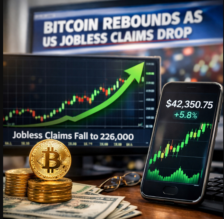 Bitcoin Rebounds as US Jobless Claims Drop to 226K