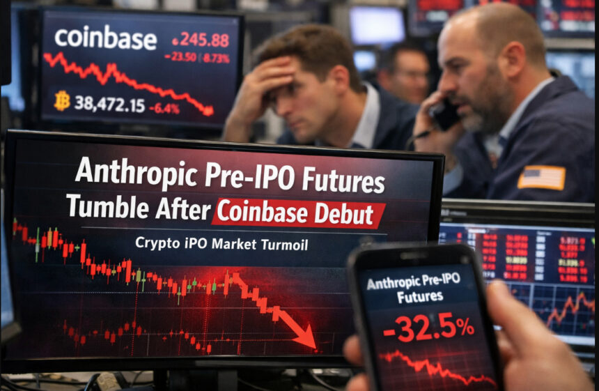Anthropic Pre-IPO Futures Tumble After Coinbase Debut