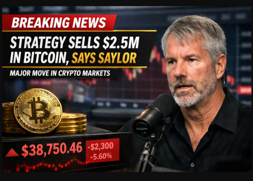 BREAKING: Strategy Sells $2.5M in Bitcoin, Says Saylor