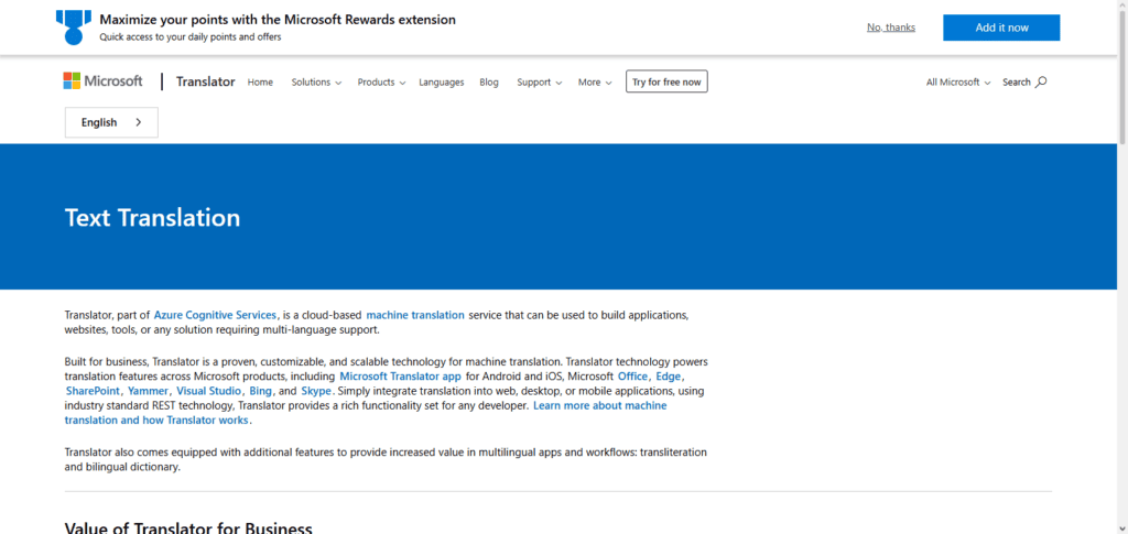 Microsoft Azure Translator API