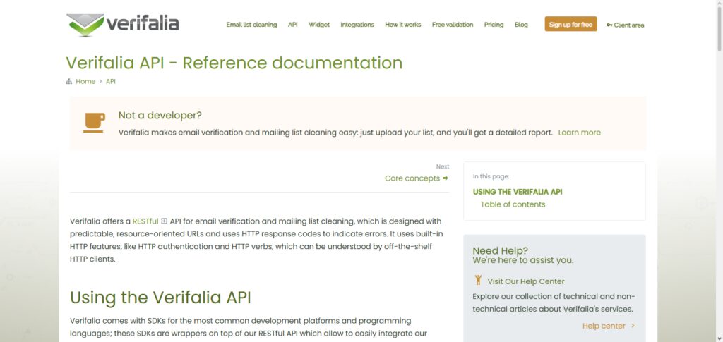 Verifalia API