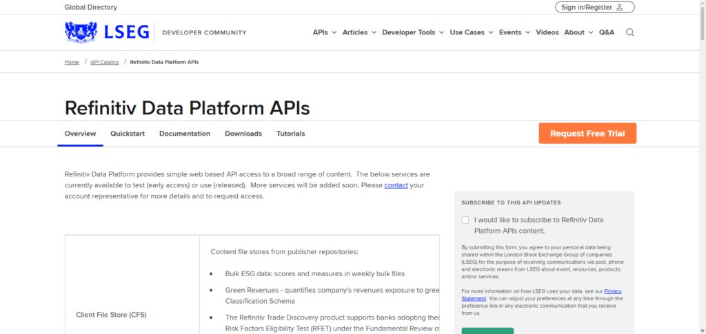 Refinitiv Data Platform API