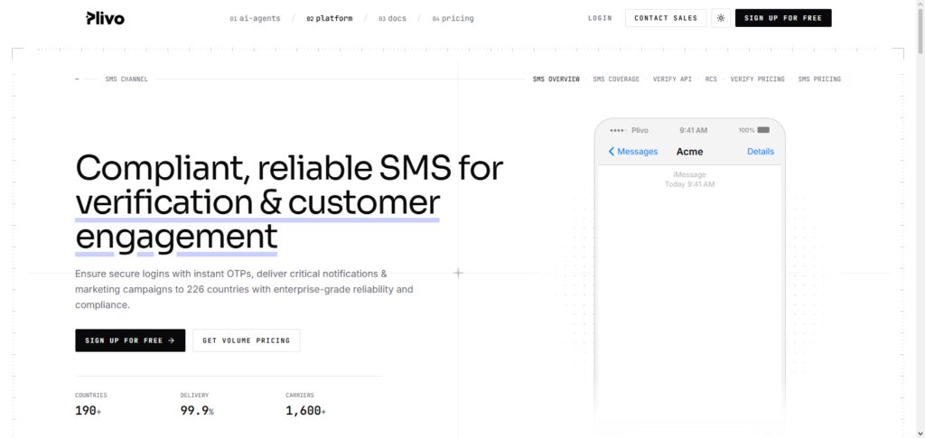  Plivo SMS API
