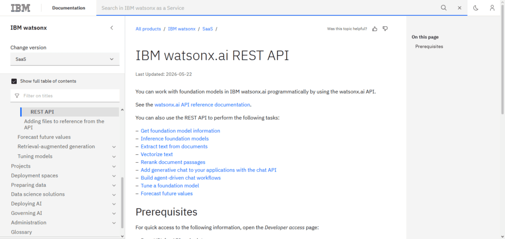 IBM Watsonx API