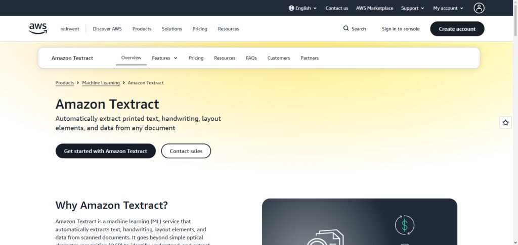 Amazon Textract API