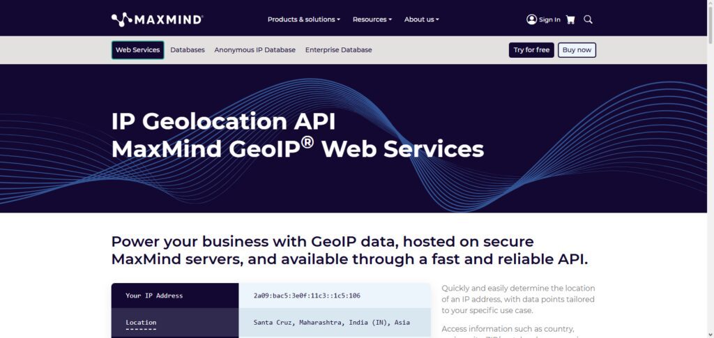 MaxMind GeoIP2 API