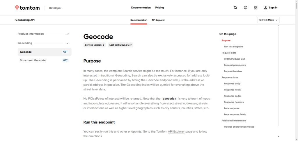  TomTom Geolocation API