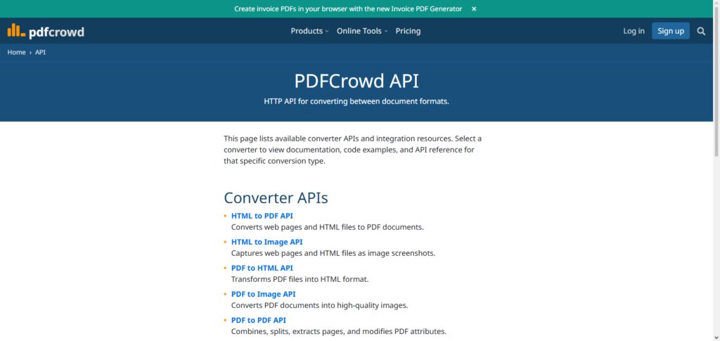 PDFCrowd API