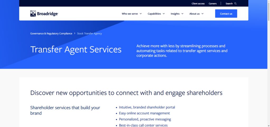 Broadridge Transfer Agent