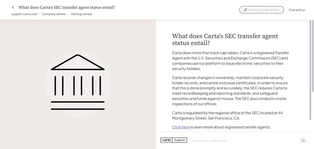 Carta Transfer Agent