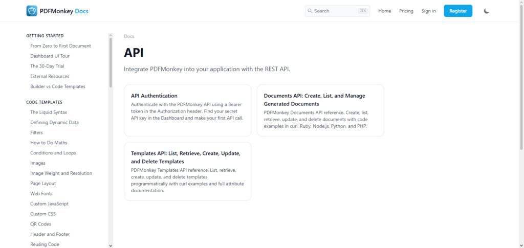  PDFMonkey API