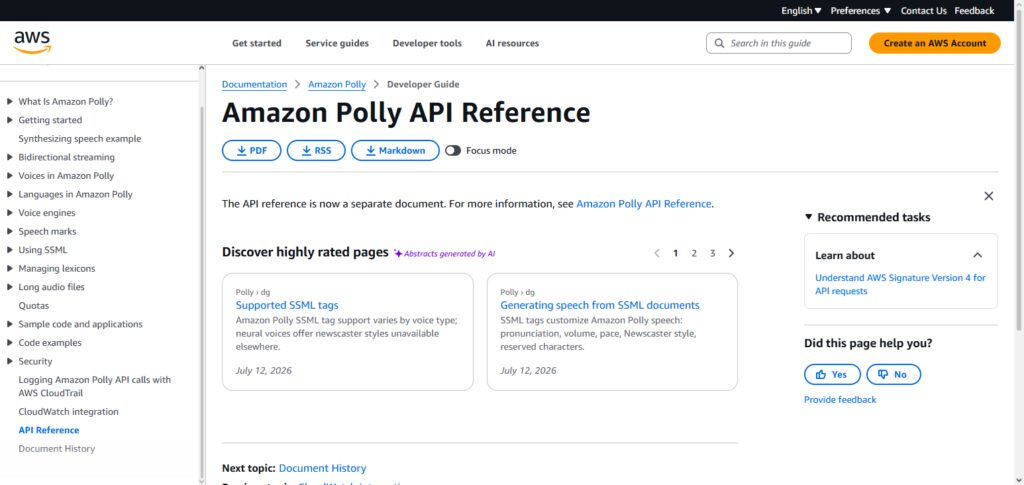 Amazon Polly API