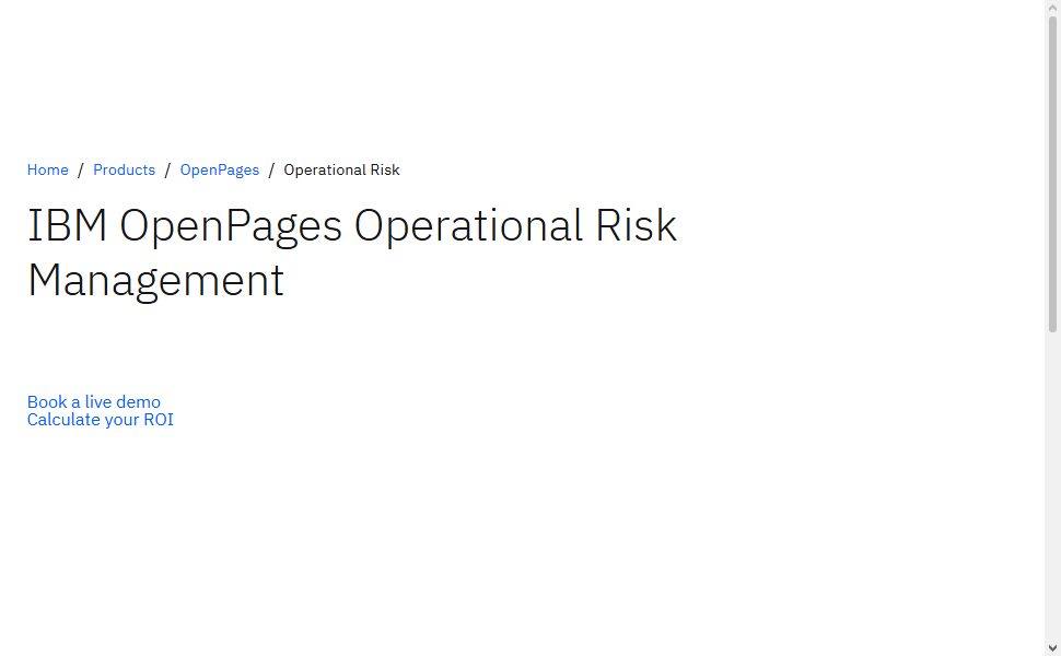 IBM OpenPages Risk Analytics