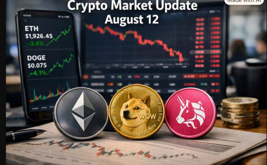 Crypto Market Update August 12: ETH, DOGE Rise as UNI Crashes