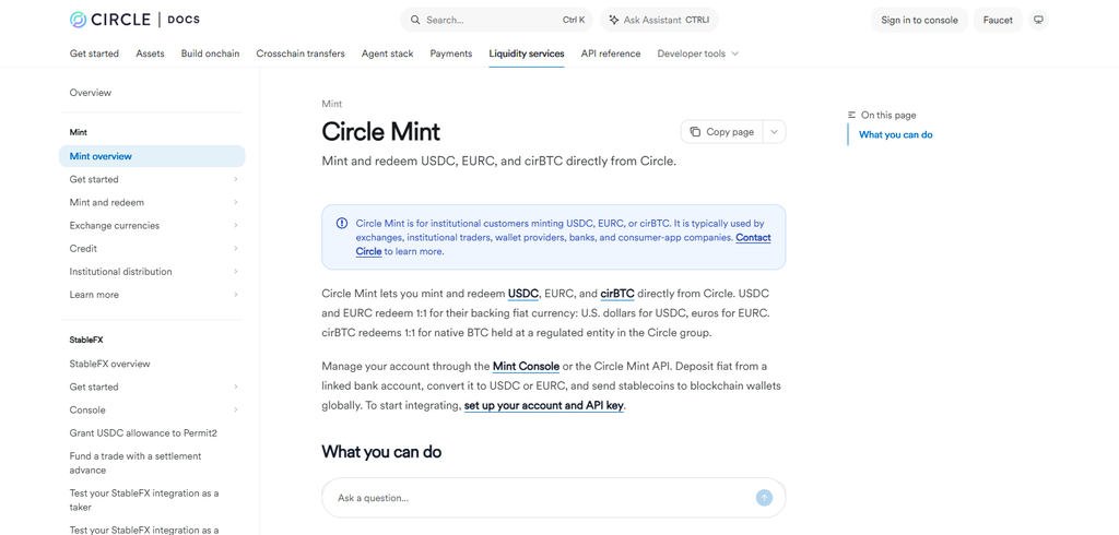 Circle Mint API