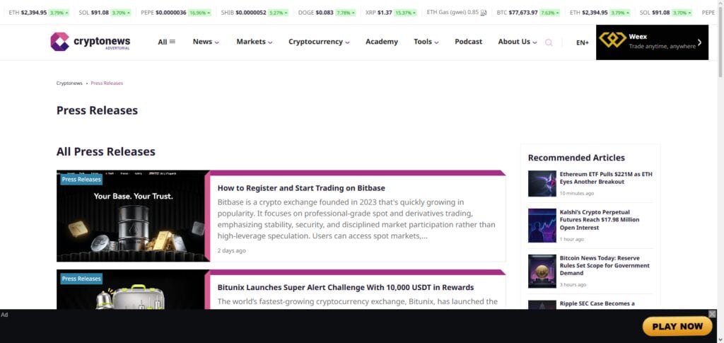  CryptoNews PR