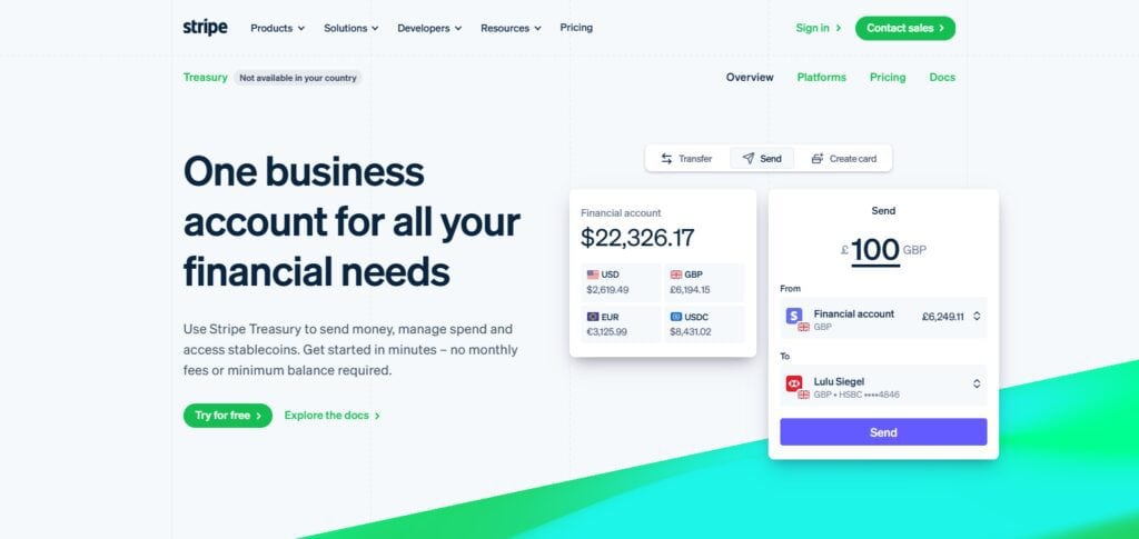 Stripe Treasury