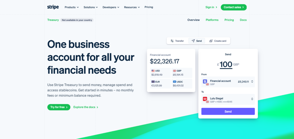 10 Best Enterprise Platforms for Global Business Payments 8 Stripe Treasury
