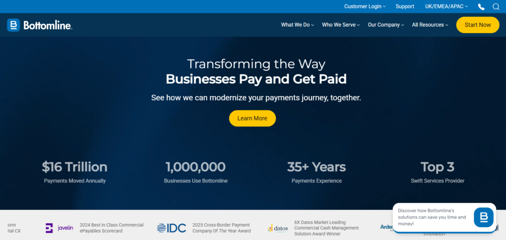 10 Best Enterprise Platforms for Global Business Payments 10 Bottomline Technologies