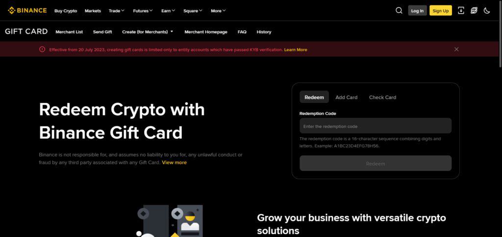 Binance Gift Cards