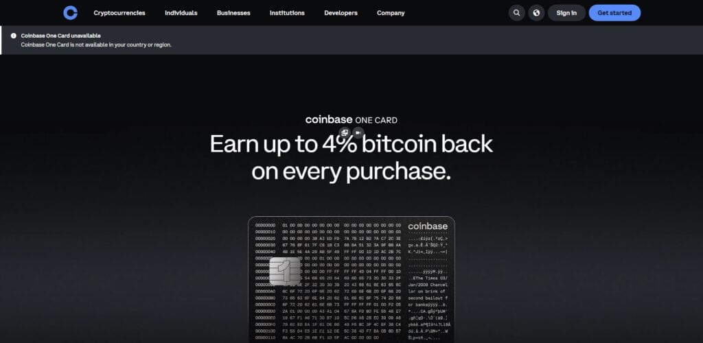 Coinbase One Card