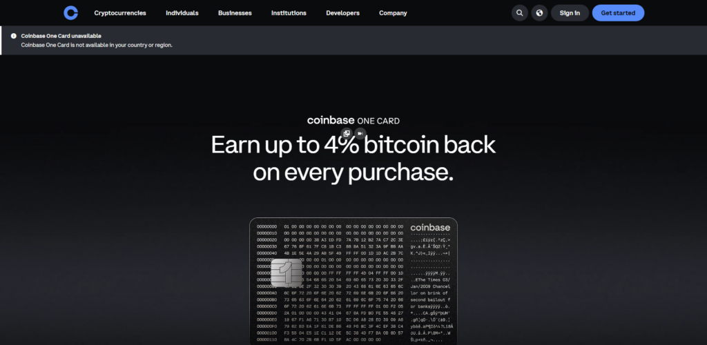  Coinbase One Card