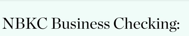 NBKC Business Checking