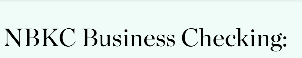 NBKC Business Checking