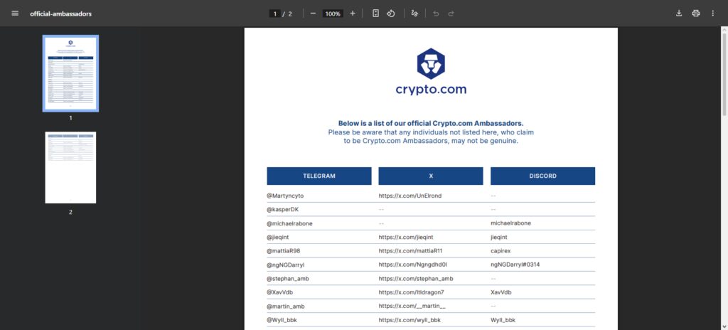 Crypto.com Ambassadors