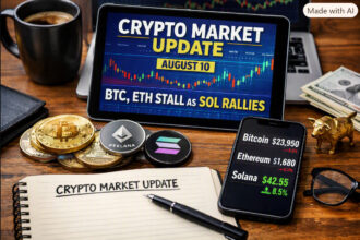Crypto Market Update August 10: BTC, ETH Stall as SOL Rallies