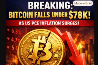 Breaking: Bitcoin Falls Under $78K as US PCE Inflation Surges