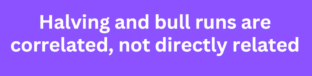  Halving and bull runs are correlated, not directly related