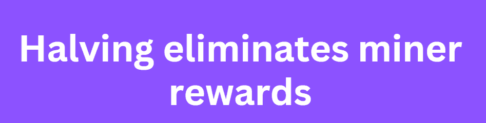 Halving eliminates miner rewards