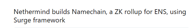 Namechain / ENS on Surge