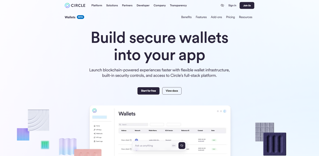 Circle CCTP & Programmable Wallets