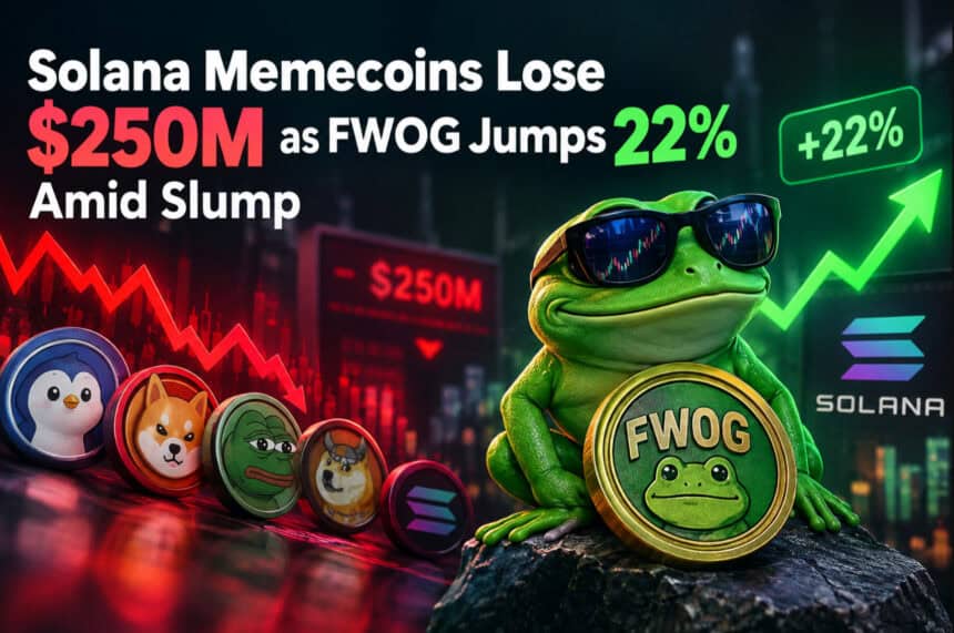 Solana Memecoins Lose $250M as FWOG Jumps 22% Amid Slump