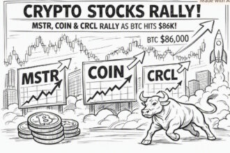 Crypto Stocks MSTR, COIN & CRCL Rally as BTC Hits $86K