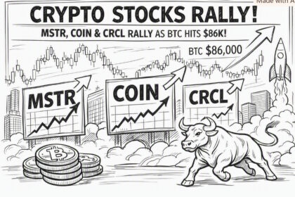 Crypto Stocks MSTR, COIN & CRCL Rally as BTC Hits $86K