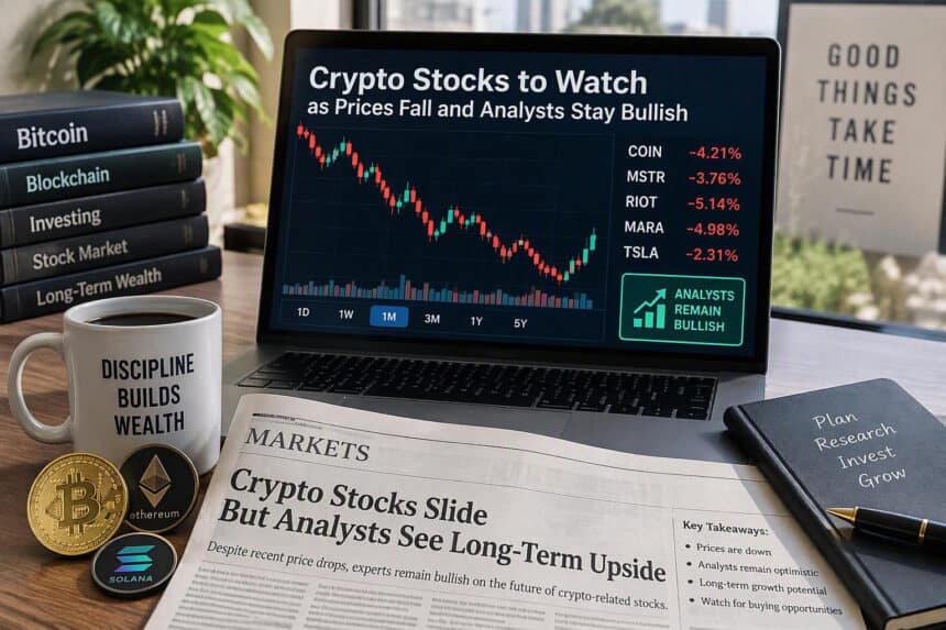 Crypto Stocks to Watch as Prices Fall and Analysts Stay Bullish