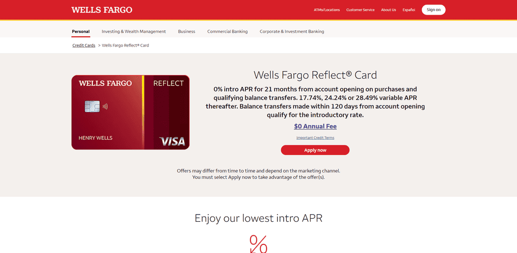Wells Fargo Reflect Card®