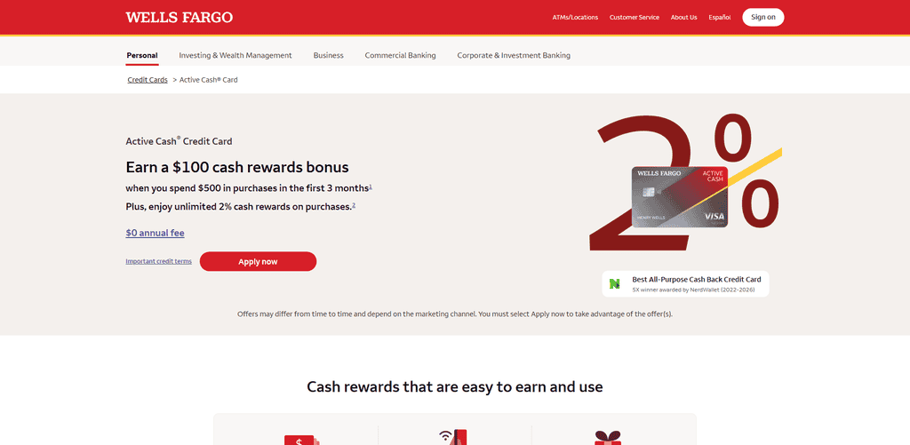 Wells Fargo Active Cash Card