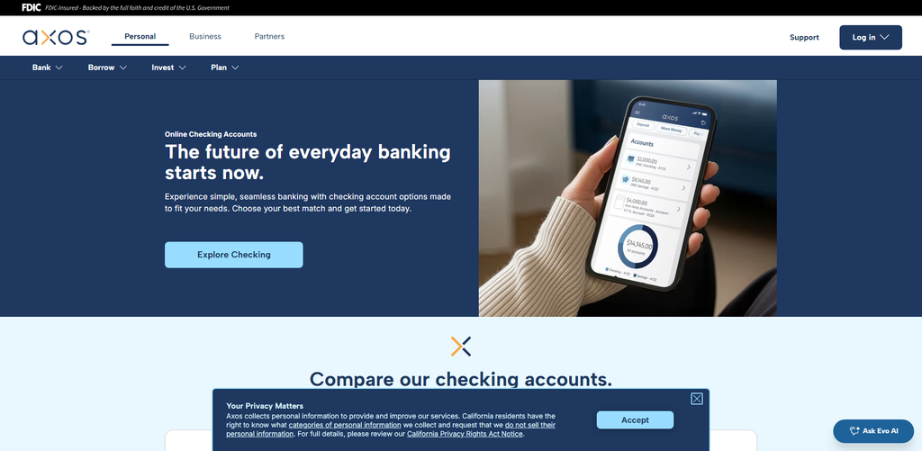 Axos CashBack Checking Debit Card