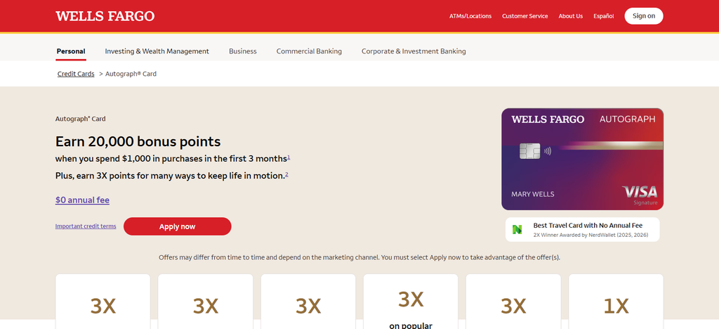 Wells Fargo Autograph® Card
