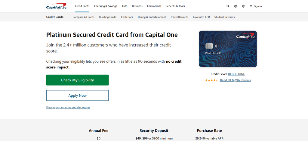 Capital One Platinum Secured Credit Card