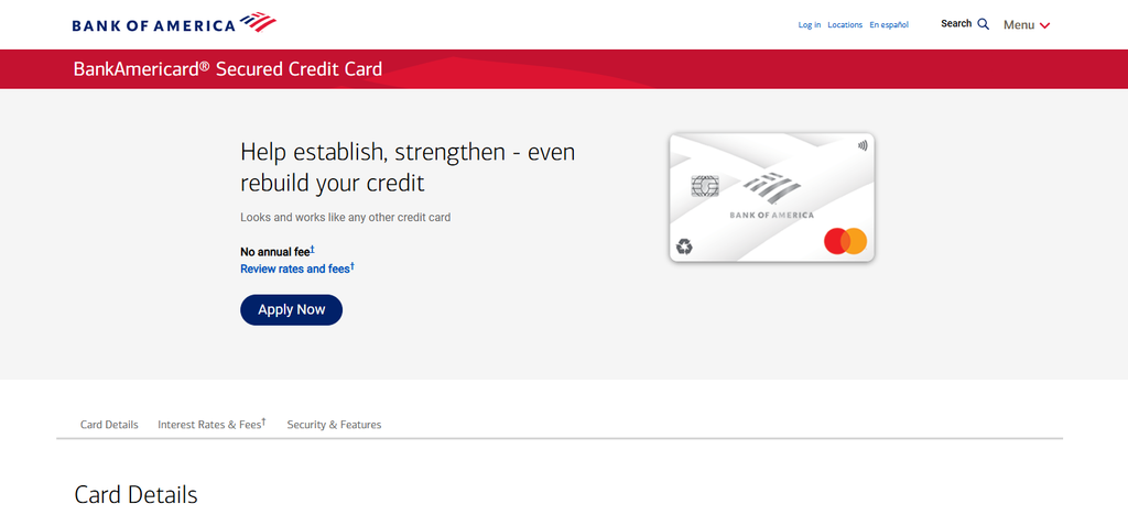 BankAmericard® Secured credit card.